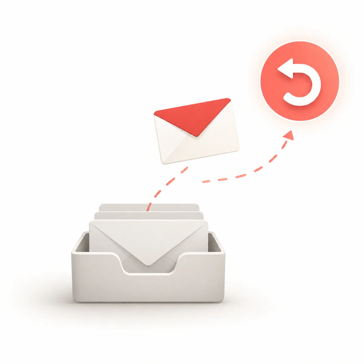 Illustrazione editoriale di un'email ripristinata da un contenitore